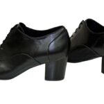 Туфли женские кожаные на устойчивом каблуке