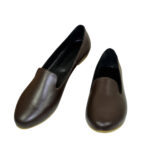 Женские кожаные туфли на низком ходу, цвет коричневый