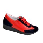Туфли-кроссовки женские на утолщенной подошве, синий/красный цвет