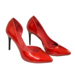 Женские лаковые красные туфли на шпильке