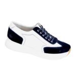 Стильные женские кроссовки на шнуровке, цвет синий/белый