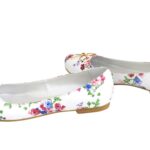 Туфли женские из натуральной кожи с цветочным принтом