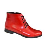 Ботинки женские красные лаковые на шнуровке