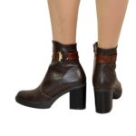 Полуботинки женские кожаные демисезонные на устойчивом каблуке, цвет коричневый