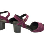 Босоножки замшевые женские на устойчивом каблуке, цвет фиолетовый