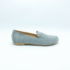 Зручні туфлі-мокасини із натуральної замші сірого кольору