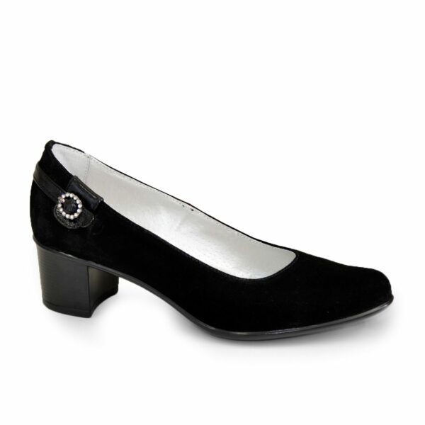 Женские замшевые туфли на невысоком подборе классического пошива