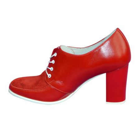 Женские классические красные туфли на высоком каблуке, натуральная кожа и замша