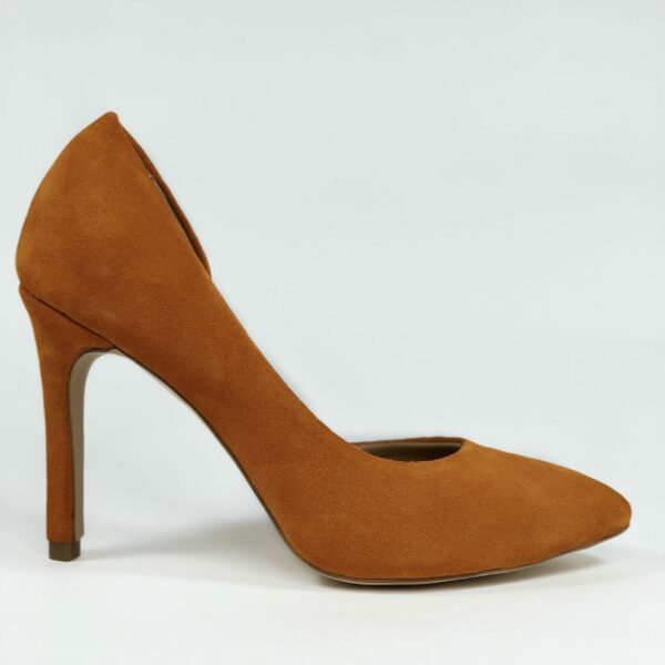 Оранжевые женские замшевые туфли на высокой обтяжной шпильке
