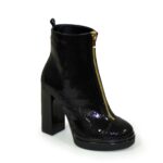 Ботинки демисезонные женские черные на устойчивом каблуке